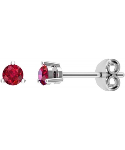 Tiny Stud Earrings 14K Gold Plated Ruby Red and Emerald Green Earrings Small Dainty Studs for Women Ruby White Gold $9.35 Ear...