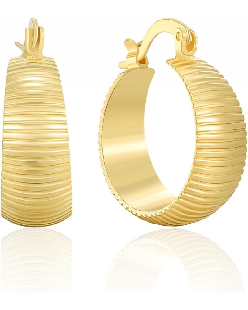 Gold Filigree Earrings for Women | 18K Gold Plated Hollow Out Link Mesh Braided Filigree Hoop Earrings 2 $8.09 Earrings