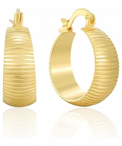 Gold Filigree Earrings for Women | 18K Gold Plated Hollow Out Link Mesh Braided Filigree Hoop Earrings 2 $8.09 Earrings