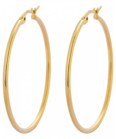 Rounded Hoops Earrings (20mm-60mm Diameter) 2 Pairs Gold and Silver 40mm $9.46 Earrings