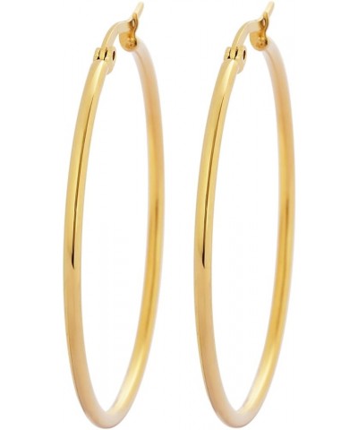 Rounded Hoops Earrings (20mm-60mm Diameter) 2 Pairs Gold and Silver 40mm $9.46 Earrings