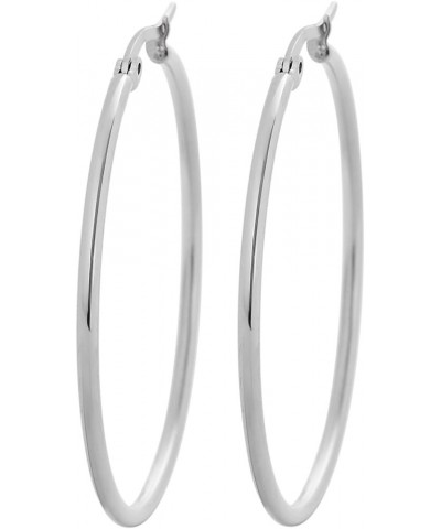 Rounded Hoops Earrings (20mm-60mm Diameter) 2 Pairs Gold and Silver 40mm $9.46 Earrings