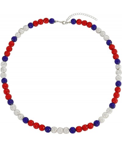 Phillies Baseball Necklace Red White Blue Rhinestone Beaded Philadelphia Necklace Baseball Inspired Bling Sparkle Phills Neck...