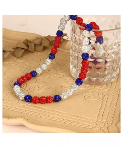 Phillies Baseball Necklace Red White Blue Rhinestone Beaded Philadelphia Necklace Baseball Inspired Bling Sparkle Phills Neck...