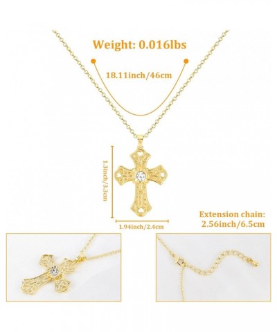 Cross Necklace for Women Girls, 14K Gold Plated Dainty Crucifix Necklace CZ Faith Gold Cross Pendant Necklaces, Diamond Cross...