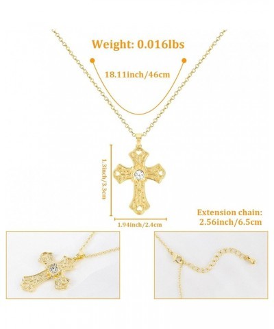 Cross Necklace for Women Girls, 14K Gold Plated Dainty Crucifix Necklace CZ Faith Gold Cross Pendant Necklaces, Diamond Cross...