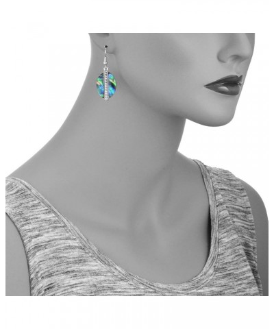 Silvertone Abalone Drop Earrings Abalone Oval $11.21 Earrings