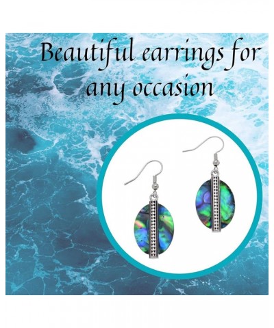 Silvertone Abalone Drop Earrings Abalone Oval $11.21 Earrings