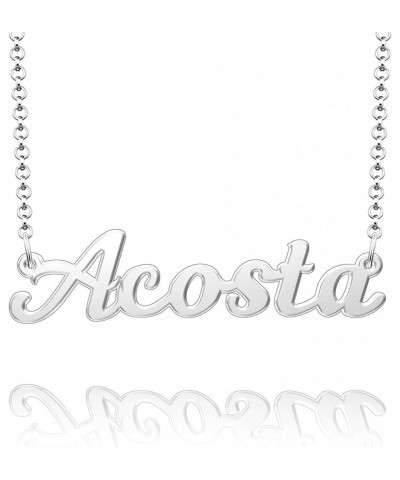 Real Silver Custom Name Necklace Personalized Nameplate Silver Pendant 925 Acosta $13.33 Necklaces