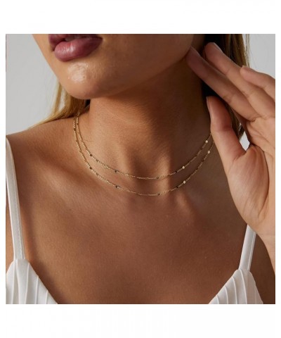 14K Gold Necklaces for Women Cute Dot Chain Choker Dainty Layered Bead Necklace for Women Pretty Jewelry Gifts for Women Girl...