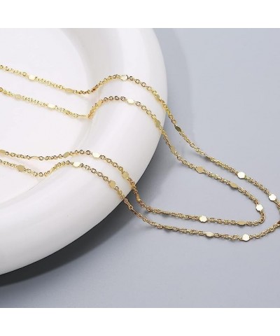 14K Gold Necklaces for Women Cute Dot Chain Choker Dainty Layered Bead Necklace for Women Pretty Jewelry Gifts for Women Girl...