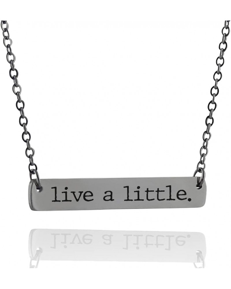 Sterling Silver Engraved Perseverance Necklace for Women LIVE A LITTLE $10.35 Necklaces