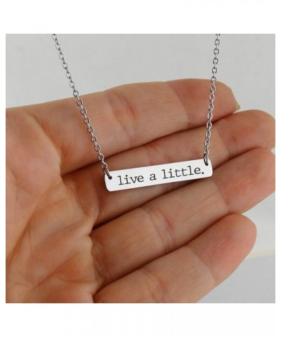 Sterling Silver Engraved Perseverance Necklace for Women LIVE A LITTLE $10.35 Necklaces