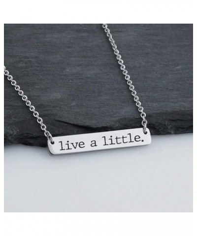 Sterling Silver Engraved Perseverance Necklace for Women LIVE A LITTLE $10.35 Necklaces