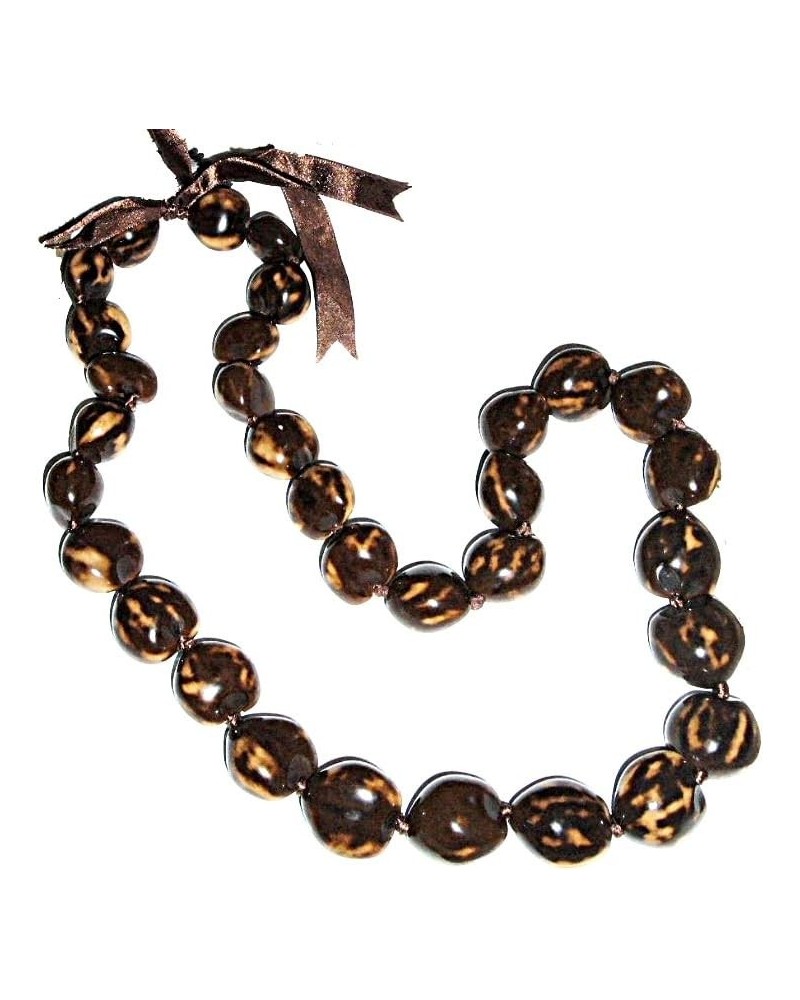 HAWAIIAN TIGER BROWN/TAN KUKUI NUTS GRADUATION LUAU LEI NECKLACE $9.98 Necklaces