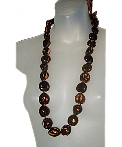 HAWAIIAN TIGER BROWN/TAN KUKUI NUTS GRADUATION LUAU LEI NECKLACE $9.98 Necklaces