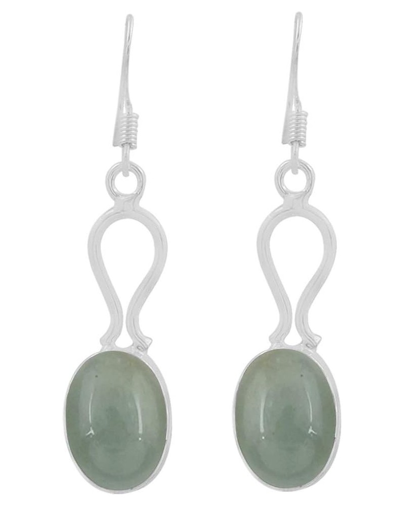 Natural Gemstones 925 Silver Overlay handmade Dangle Earrings Aquamarine $11.99 Earrings