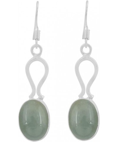 Natural Gemstones 925 Silver Overlay handmade Dangle Earrings Aquamarine $11.99 Earrings