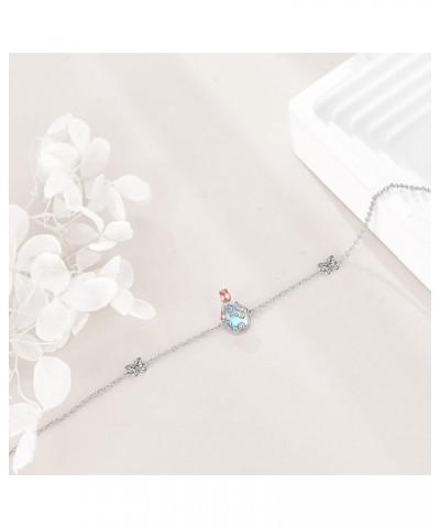 Sterling Silver Anklet for Women Crystal Butterfly Dragonfly Evil Eye Ankle Bracelet Moonstone Butterfly Anklet $9.90 Anklets