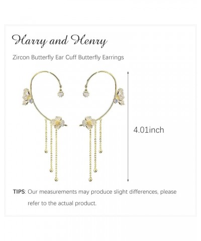 Butterfly Ear Cuff Zircon Butterfly Earrings for Women No Piercing Butterfly Wrap Earrings Dainty Butterfly Cartilage Earring...