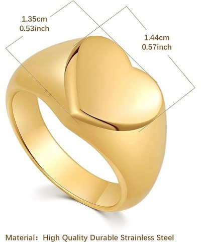 Vintage Stainless Steel Love Heart Promise Statement Cocktail Party Ring For Women Size 6-10 gold $7.13 Rings