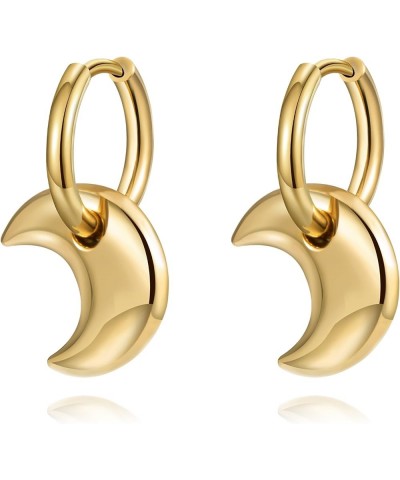 Gold Hoop Earrings For Women Trendy, Small Huggie Earrings with 18K Gold Plated Stainless Steel, Heart Earrings with Converti...