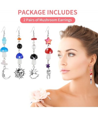 Women's Mushroom Cute Drop Earrings Set - Enchanting Jewelry Gift for Teen Girls & Lovers of Whimsy Mushroom Earrings 03 $11....