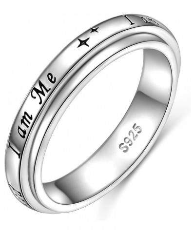 I am Me Ring I am Loved Spinner Ring 925 Sterling Silver Moon Phase Fidget Rings for Anxiety Stress Relieving Keep Going ADHD...