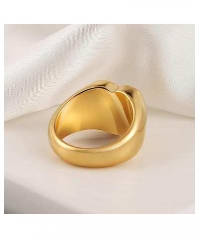 Vintage Stainless Steel Love Heart Promise Statement Cocktail Party Ring For Women Size 6-10 gold $7.13 Rings