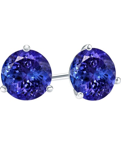 1/2-10 Carat Total Weight Tanzanite Stud Earrings 3 Prong Push Back White Gold 0.75 carats $134.20 Earrings