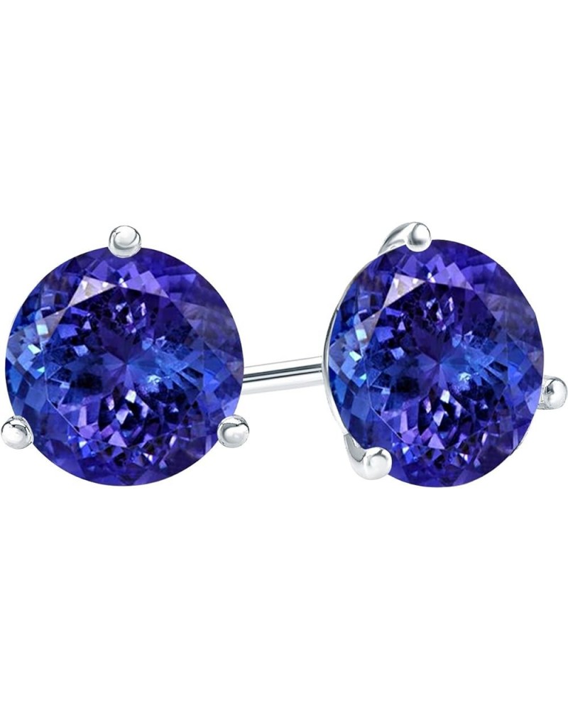 1/2-10 Carat Total Weight Tanzanite Stud Earrings 3 Prong Push Back White Gold 0.75 carats $134.20 Earrings