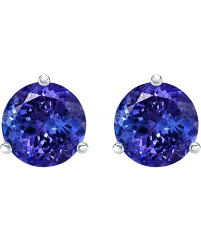 1/2-10 Carat Total Weight Tanzanite Stud Earrings 3 Prong Push Back White Gold 0.75 carats $134.20 Earrings