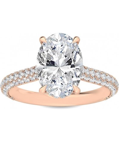 1-5 Carat (ctw) White Gold Oval,Round Cut LAB GROWN Diamond Vintage Engagement Ring (Color D-E Clarity VS1-VS2) 9.0 Rose Gold...