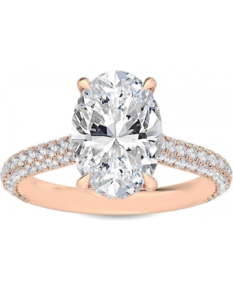 1-5 Carat (ctw) White Gold Oval,Round Cut LAB GROWN Diamond Vintage Engagement Ring (Color D-E Clarity VS1-VS2) 9.0 Rose Gold...