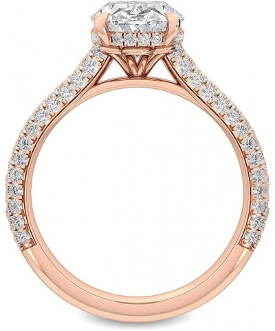 1-5 Carat (ctw) White Gold Oval,Round Cut LAB GROWN Diamond Vintage Engagement Ring (Color D-E Clarity VS1-VS2) 9.0 Rose Gold...