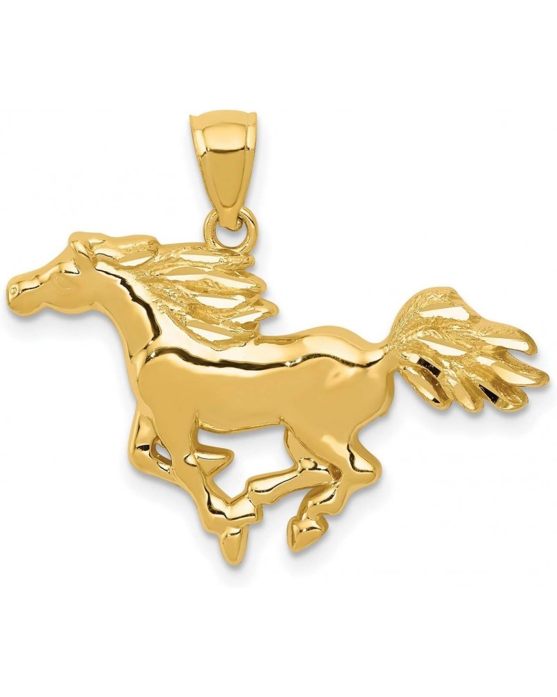 14k Yellow Gold Polished Running Horse Pendant 24 mm x 29 mm $93.60 Pendants