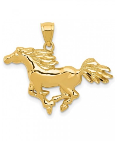 14k Yellow Gold Polished Running Horse Pendant 24 mm x 29 mm $93.60 Pendants