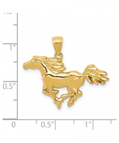 14k Yellow Gold Polished Running Horse Pendant 24 mm x 29 mm $93.60 Pendants