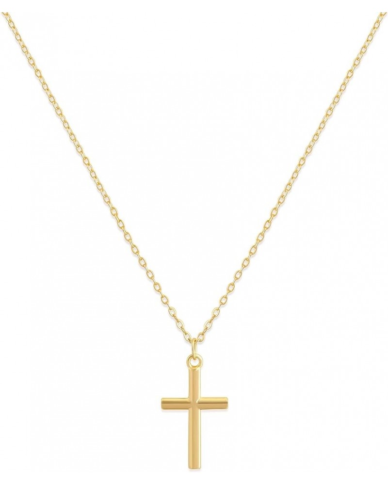 Gold Cross Necklace for Women 14K Gold Plated Chain Necklace Dainty Gold Cross Pendant Necklace Simple Cute Necklaces for Gir...