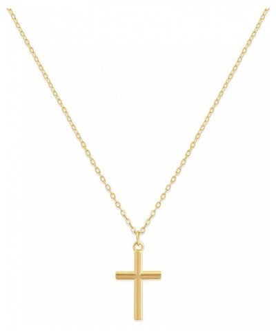 Gold Cross Necklace for Women 14K Gold Plated Chain Necklace Dainty Gold Cross Pendant Necklace Simple Cute Necklaces for Gir...