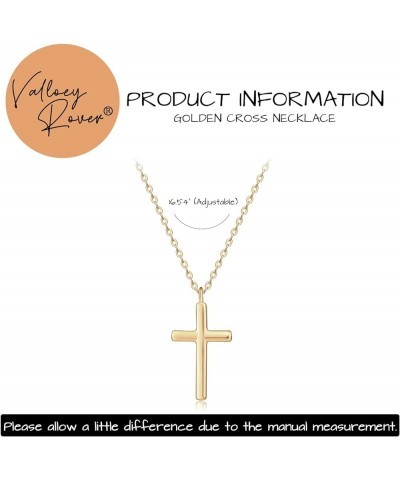 Gold Cross Necklace for Women 14K Gold Plated Chain Necklace Dainty Gold Cross Pendant Necklace Simple Cute Necklaces for Gir...