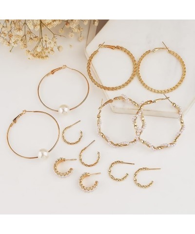 36 Pairs Gold Earring Set - Stud, Hoop, Pearl, Butterfly, Heart, Dangle Earrings for Women and Girls - Multipack Trendy Earri...