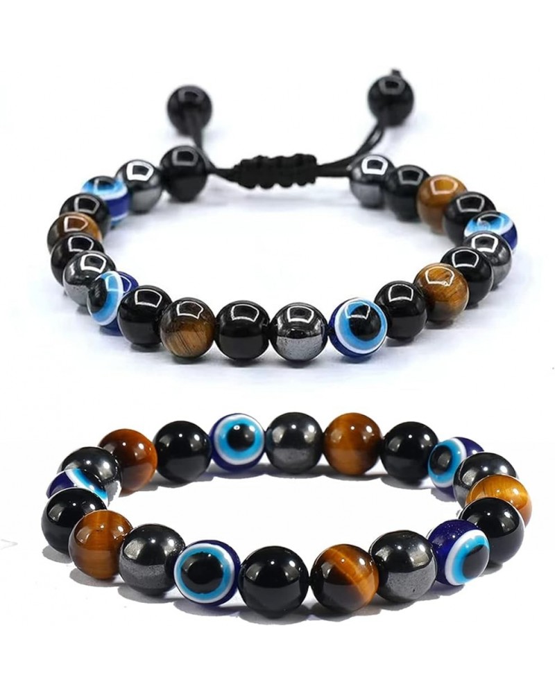 Evil Eye Bracelets Tiger Eye Beaded Bracelet Evil Eye Bracelet for Women Blessing Bracelet Protection Bracelet Energy Bracele...