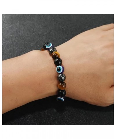 Evil Eye Bracelets Tiger Eye Beaded Bracelet Evil Eye Bracelet for Women Blessing Bracelet Protection Bracelet Energy Bracele...