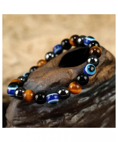 Evil Eye Bracelets Tiger Eye Beaded Bracelet Evil Eye Bracelet for Women Blessing Bracelet Protection Bracelet Energy Bracele...