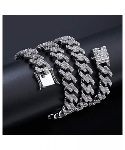 Solid Miami Cuban Link Chain Gold/Silver Necklace (16, 18, 20, 22, 24, 30 Inches Length) Hip Hop Bracelet (7.87" Length) for ...