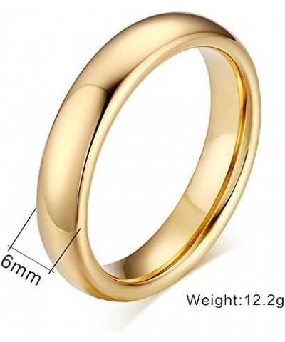 Jewelry Personalized His & Hers Gold Plated Tungsten Carbide Domed Engagement Anniversary Ring Wedding Bands 6mm size 8 $9.68...