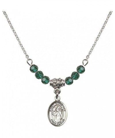 May Birth Month Bead Necklace with Catholic Patron Saint Petite Charm, 18 Inch Saint Boniface $32.51 Necklaces