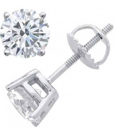 Round Diamond stud (IGI Certified 0.70 ct & up) ScrewBack 14K 0.04ct-2.00ct Clarity-I3 White Gold 0.35 carats $50.33 Earrings