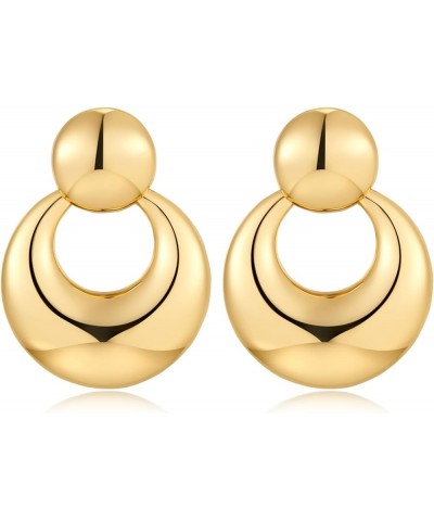 Gold Geometric Earrings for Women Big Circle Drop Earrings Gold Statement Dangle Earrings Gold Circle Earrings $10.79 Earrings